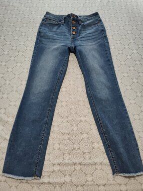 LC Lauren Conrad button-fly skinny ankle jeans, EUC, size 4